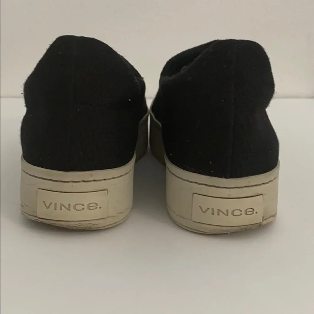 Authentic Vince designer black Platform slip on sneakers 10